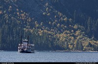 Photo by MnMCarta | Lake Tahoe  emerald,bay,water,boat,fairy,nature,mountain,autumn,fall,color,trees,perspective